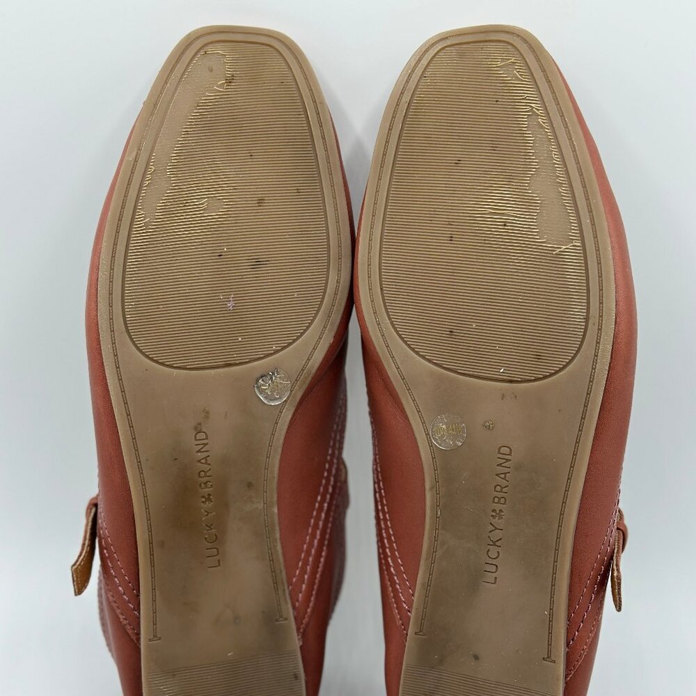 Lucky Brand Women's Albajane Flat Mary Jane Flat in Henna Brown Leather Size 10 - Picture 9 of 9